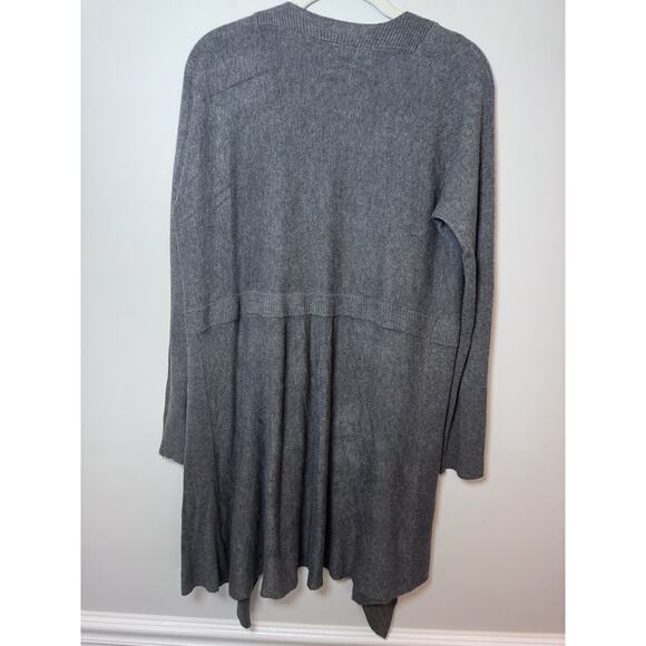 Eileen Fisher Dark Gray Knit Long Sleeve Open Front Waterfall Cardigan Sz M - Picture 3 of 7